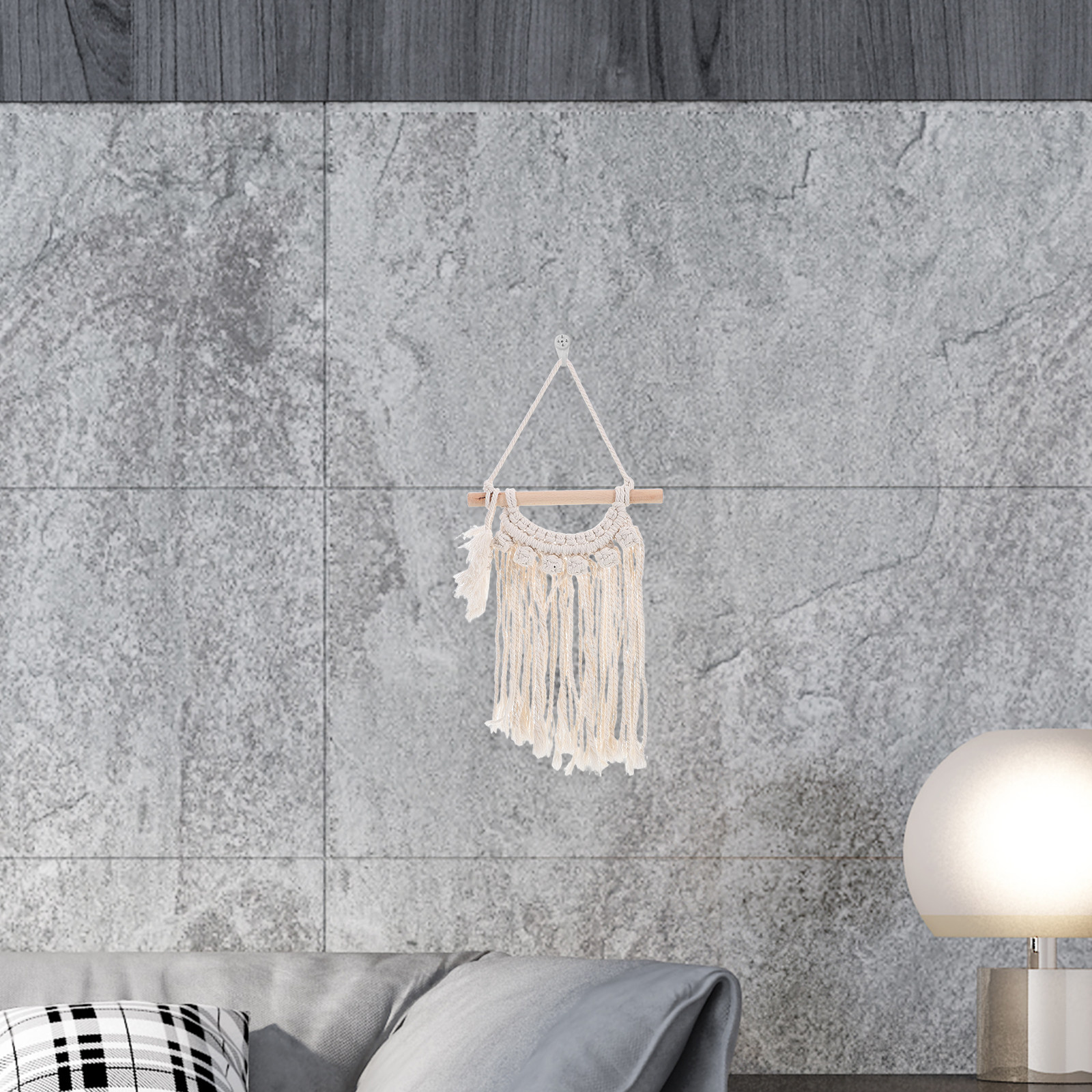 Macrame Wall Hanging - Handwoven Small Cotton Wall Hanging Decorative