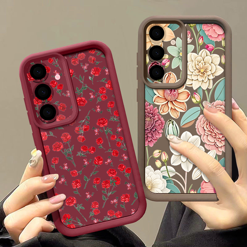 Home Decor Flowers - Rose Flower Print Silicone Phone Case