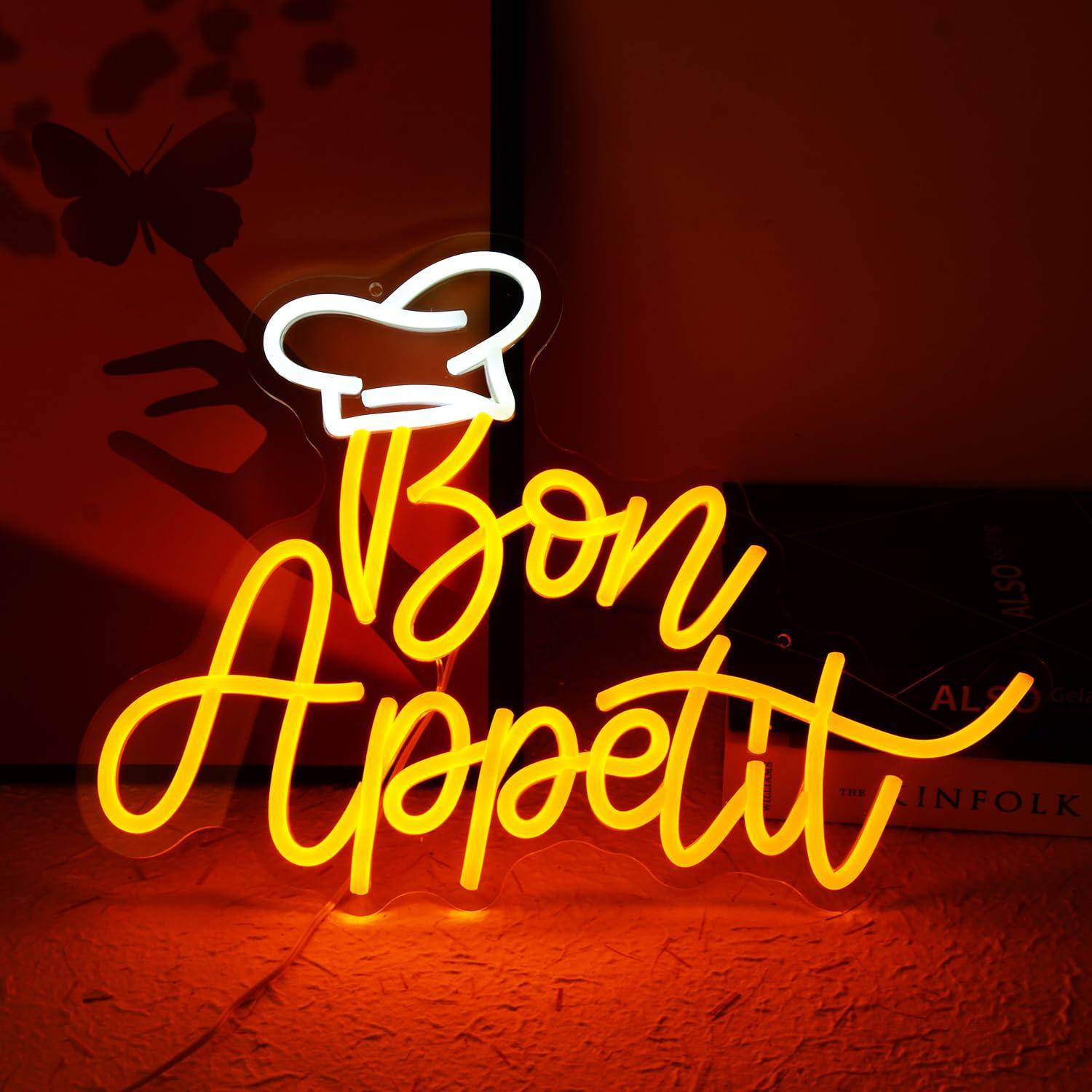Home Decor Room - Bon Appetit Chef Hat Neon Sign