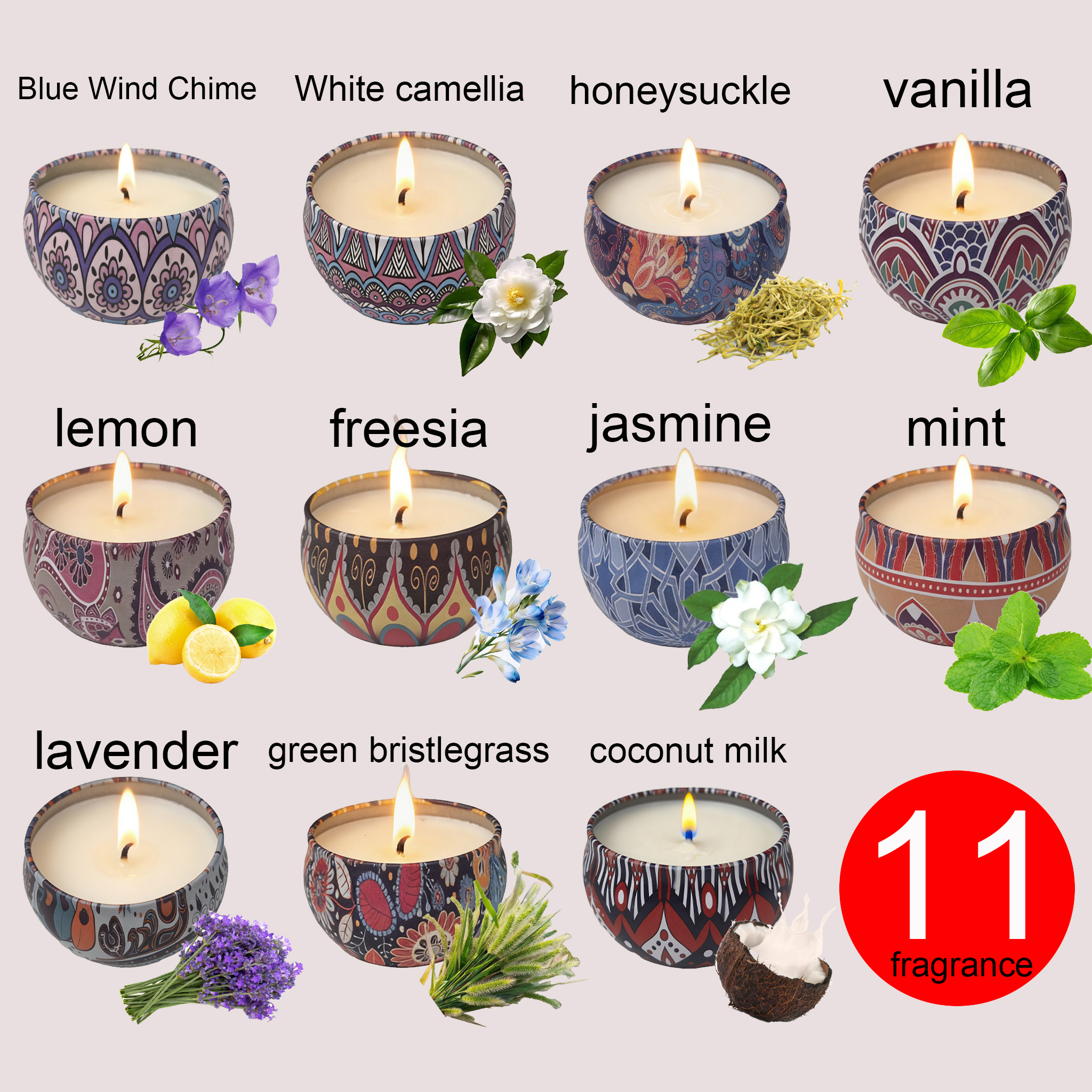 Home Decor Flowers - 1 Pack of Ham-Scented Aromatherapy Candles,