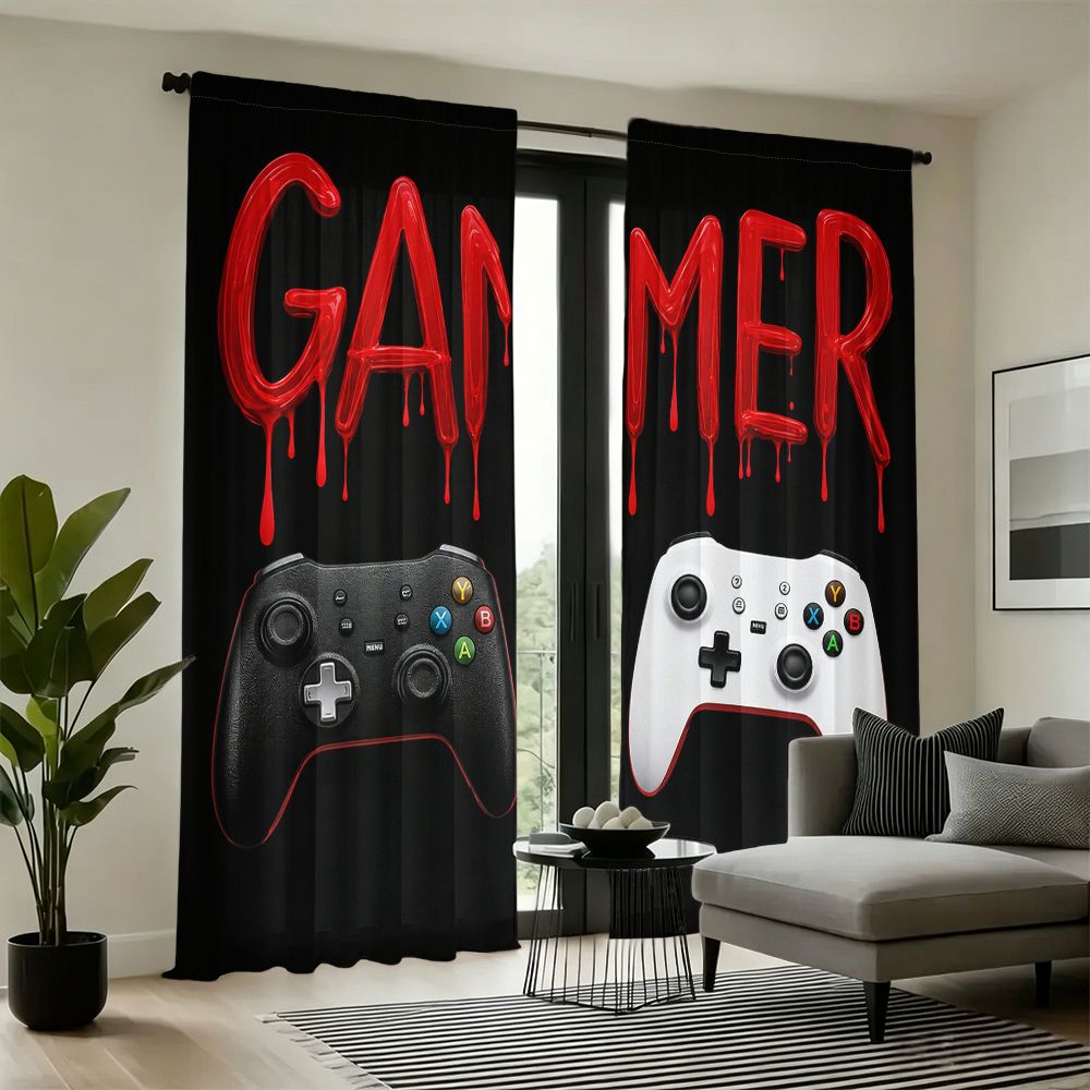Gamer Curtains Black Video Gam - Home Decor Youtube Videos reseña y precio