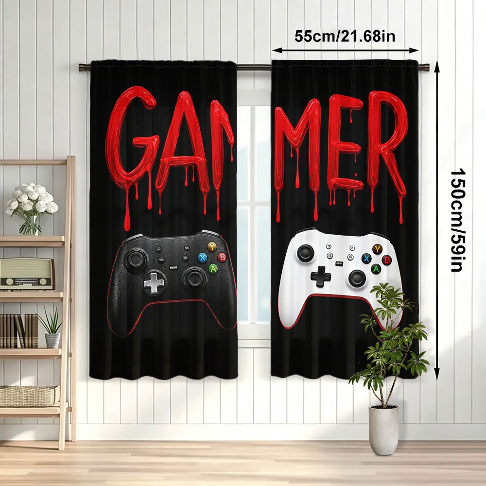 Gamer Curtains Black Video Gam - Home Decor Youtube Videos reseña y precio