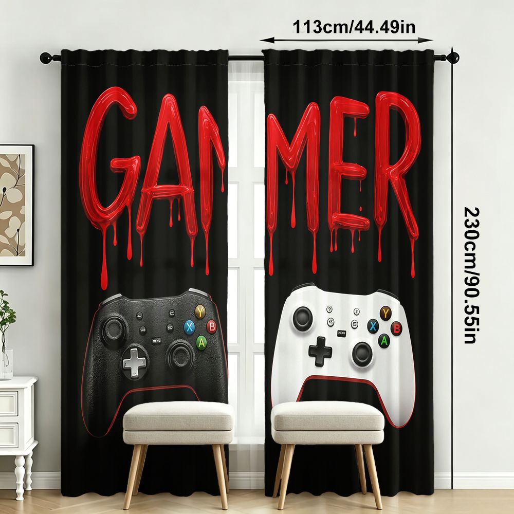 Gamer Curtains Black Video Gam - Home Decor Youtube Videos reseña y precio