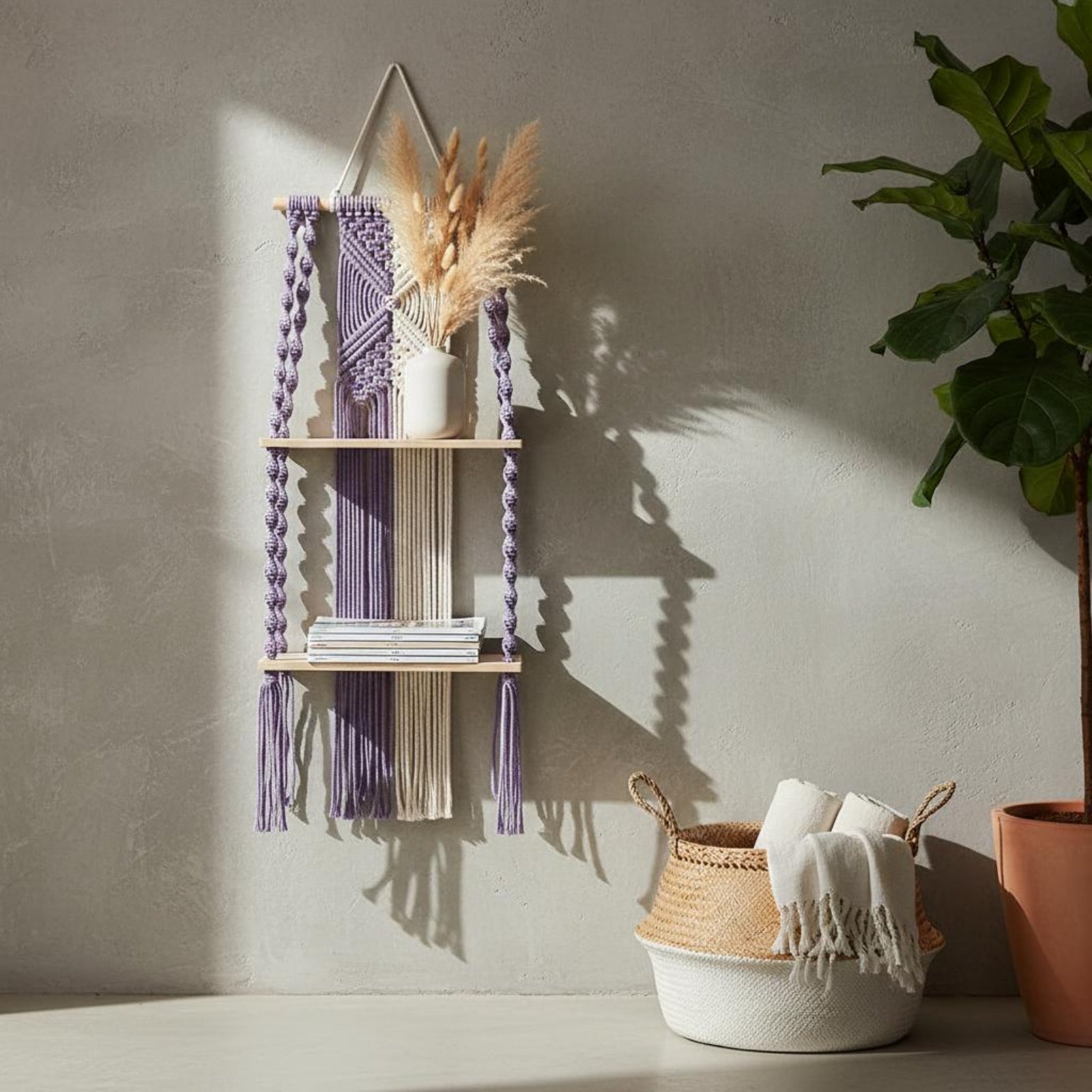 Boho Wall Hanging Shelf Easy t - Macrame Wall Hanging reseña y precio