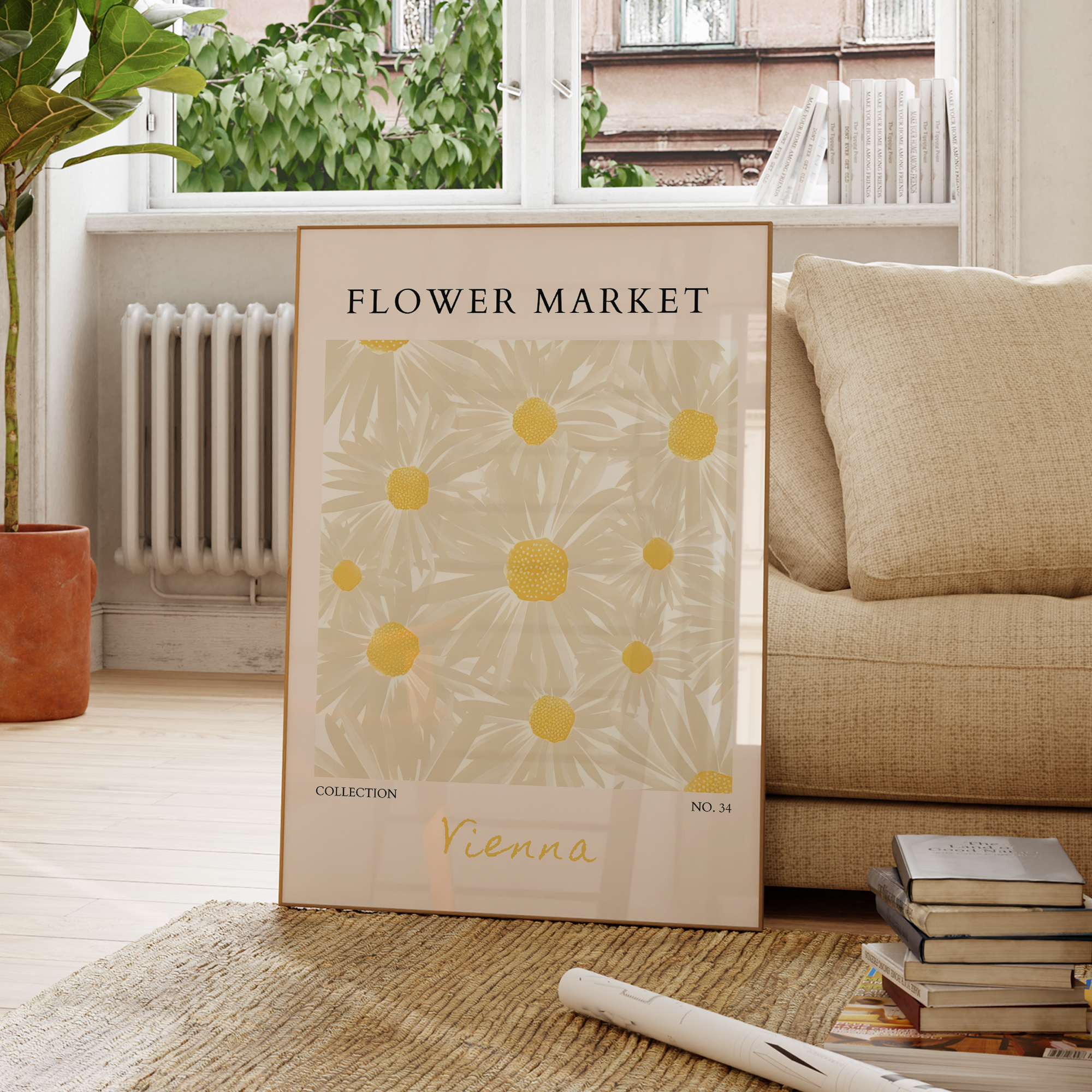 Modern Flower Market Yellow Fl - Home Decor Flowers reseña y precio