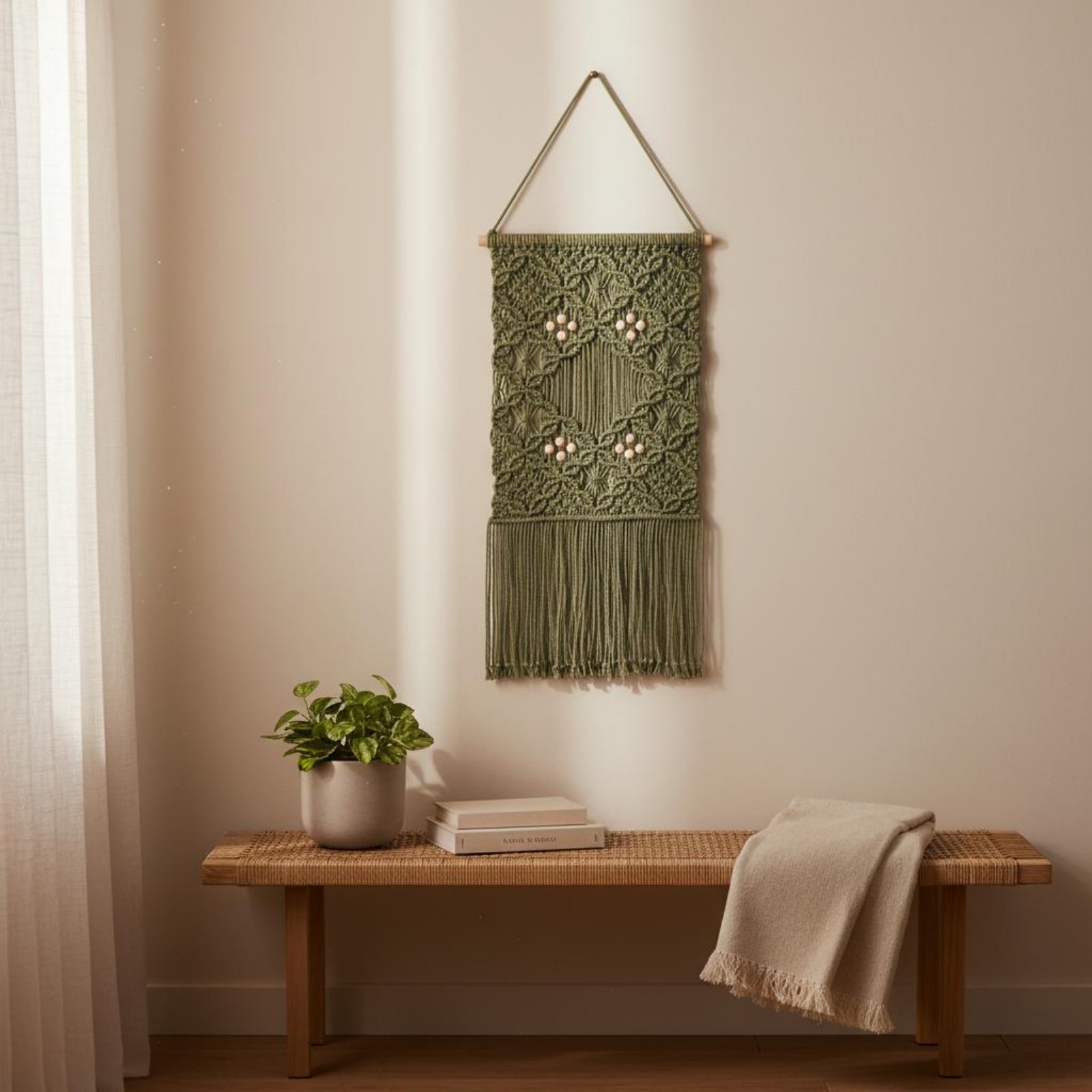 Macrame Wall Hanging Handmade  - Macrame Wall Hanging reseña y precio