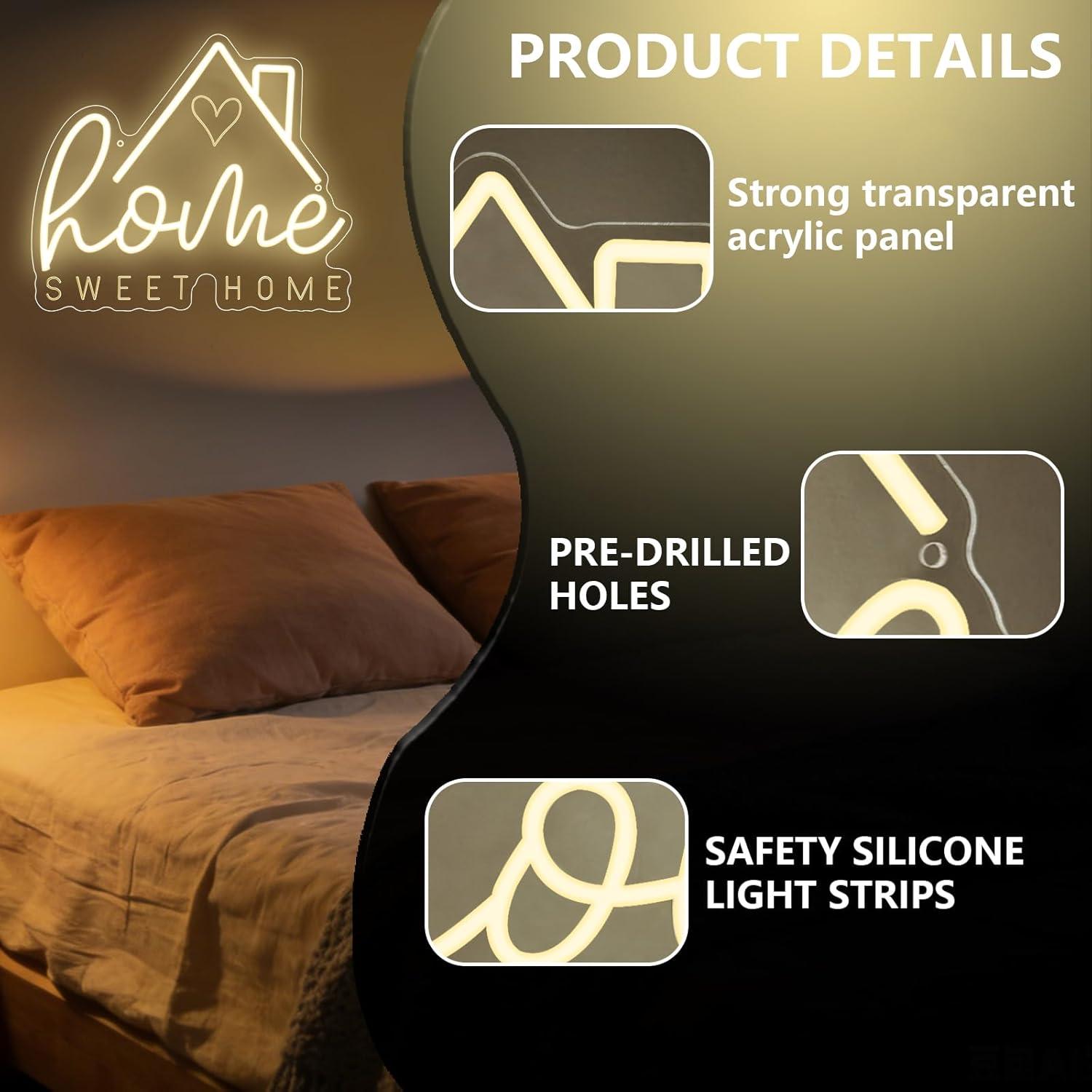 Sweet Home Neon Sign USB Dimma - Home Decor Room reseña y precio