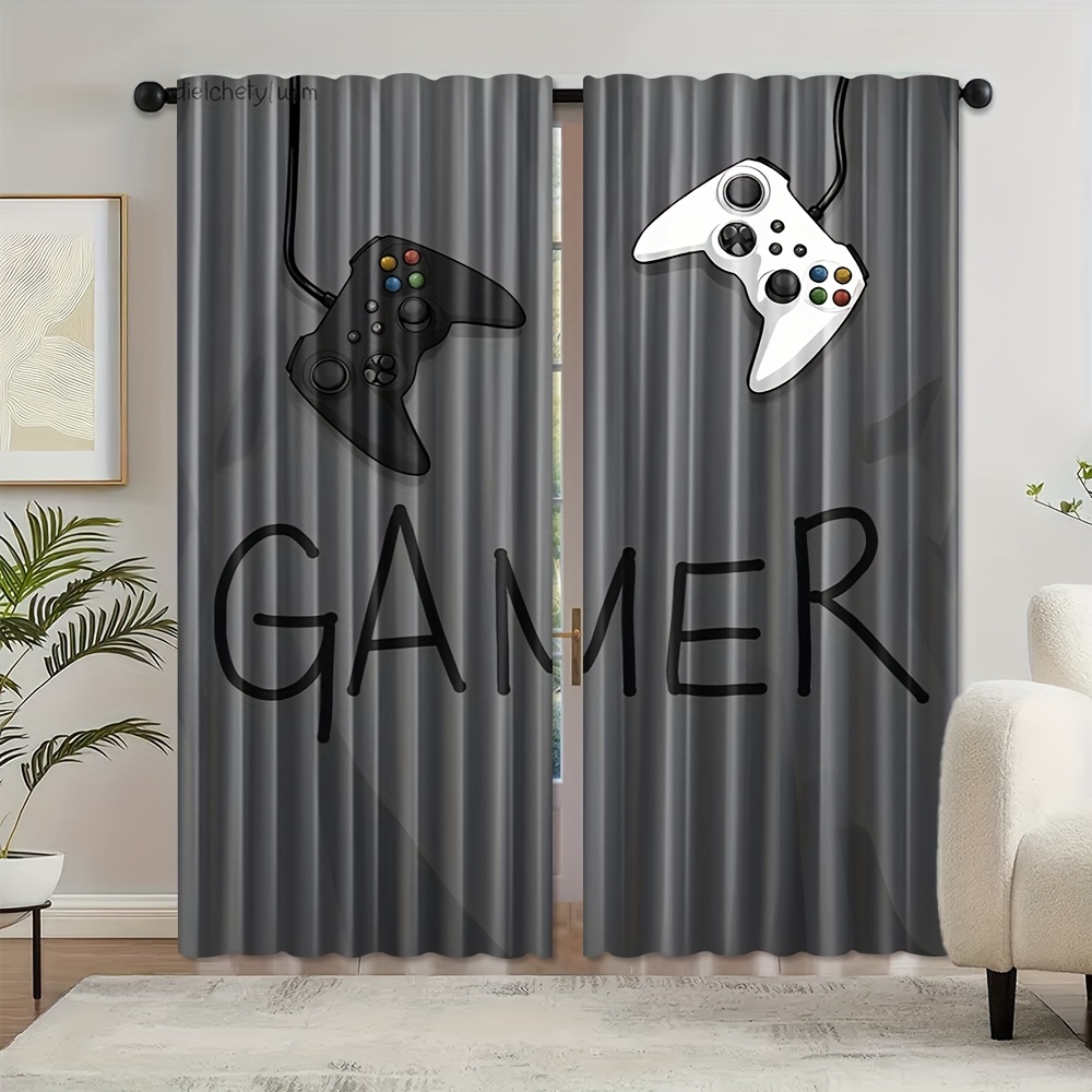 Gamer Text Controller Curtains - Home Decor Youtube Videos reseña y precio