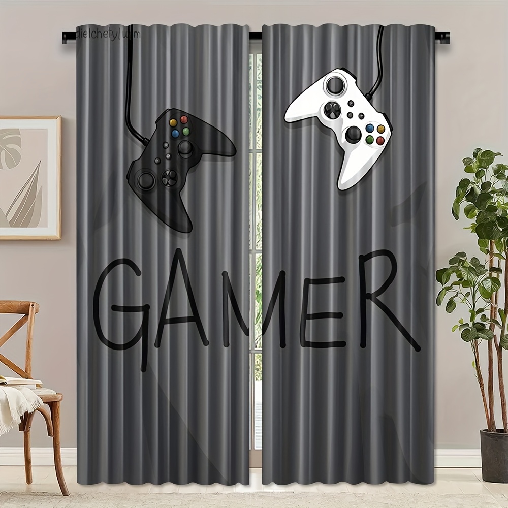 Gamer Text Controller Curtains - Home Decor Youtube Videos reseña y precio