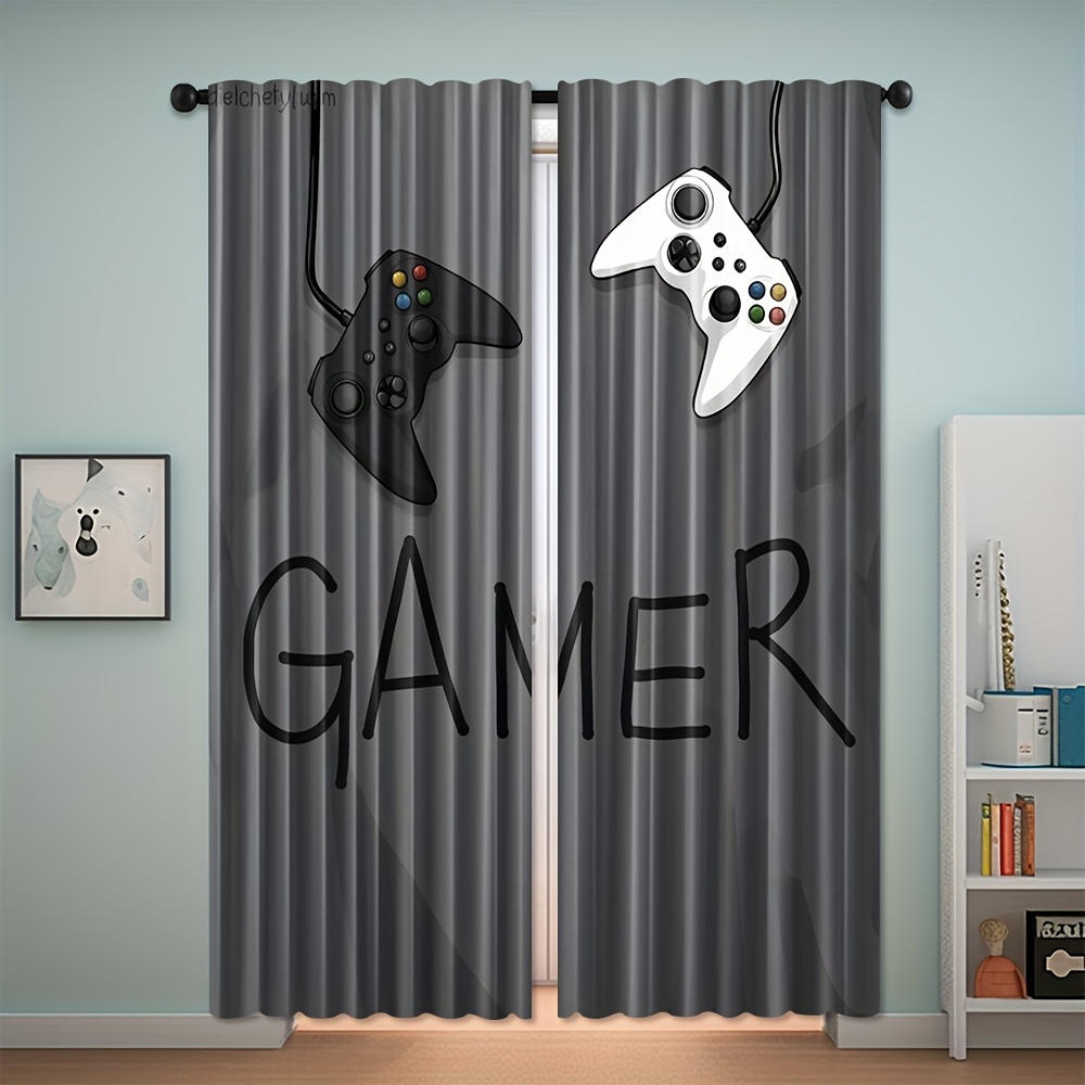 Gamer Text Controller Curtains - Home Decor Youtube Videos reseña y precio