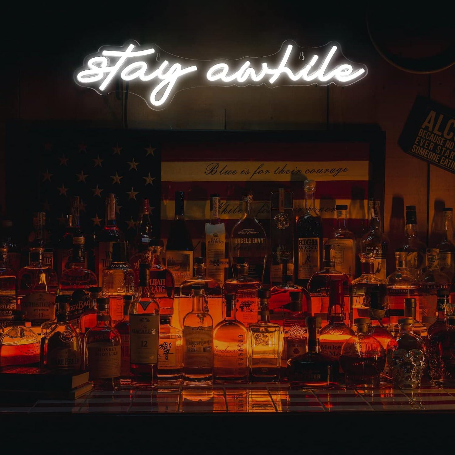 Stay Awhile Neon Signs USB Dim - Home Decor Room reseña y precio