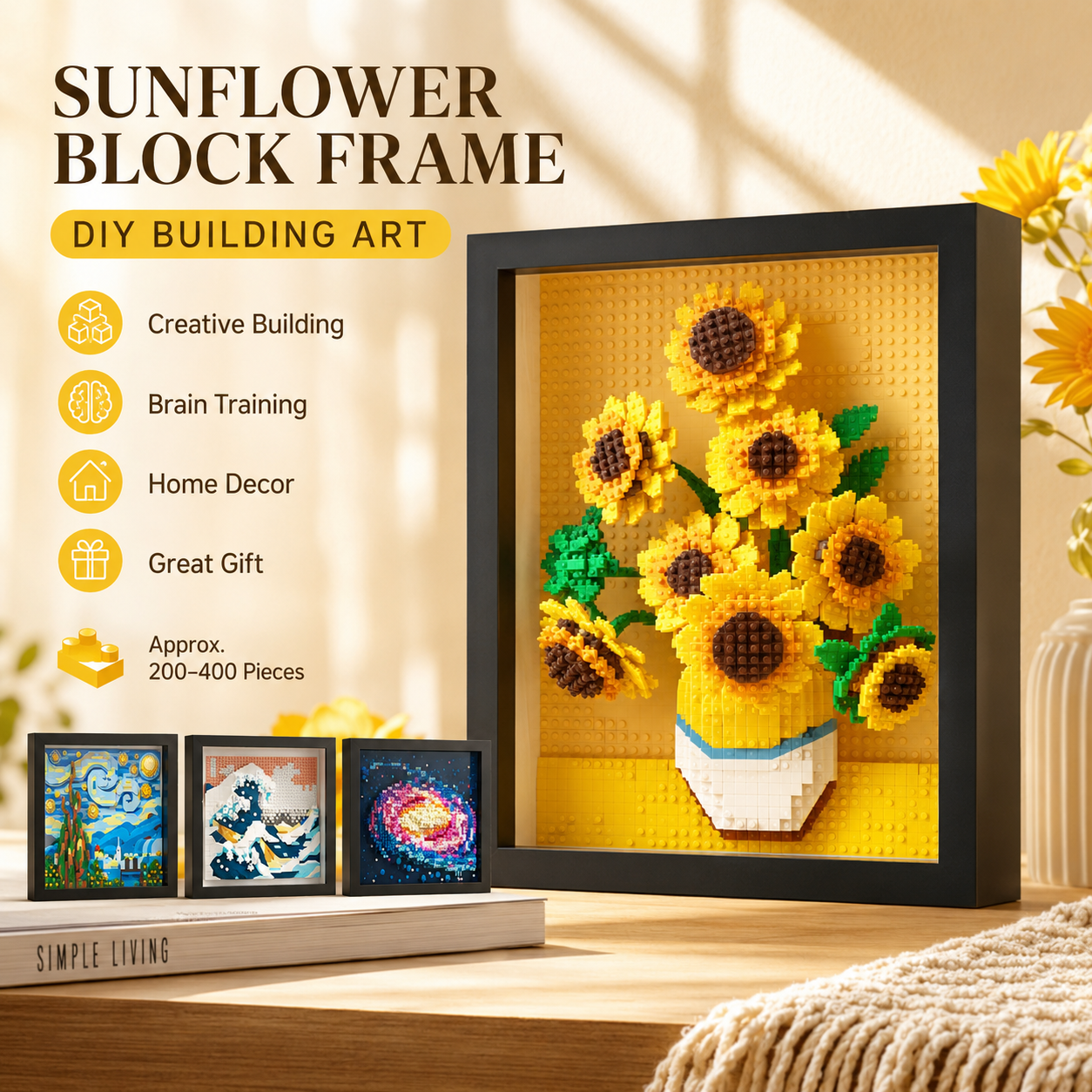 Framed Building Block Art DIY  - Home Decor Under 200 reseña y precio