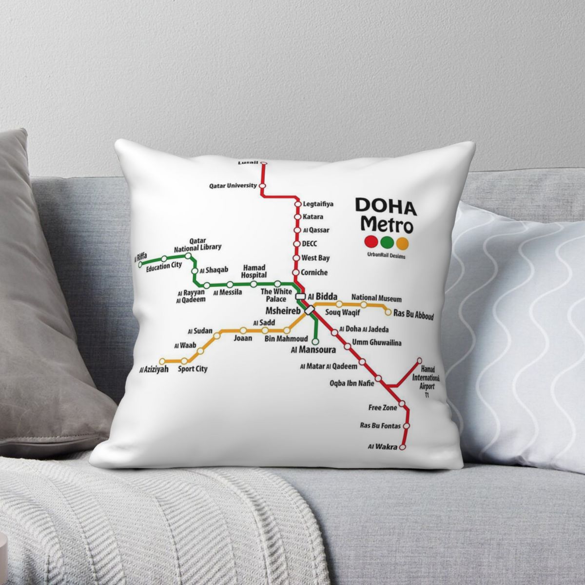 Qatar Doha Metro Map Square Pi - Home Decor Qatar reseña y precio