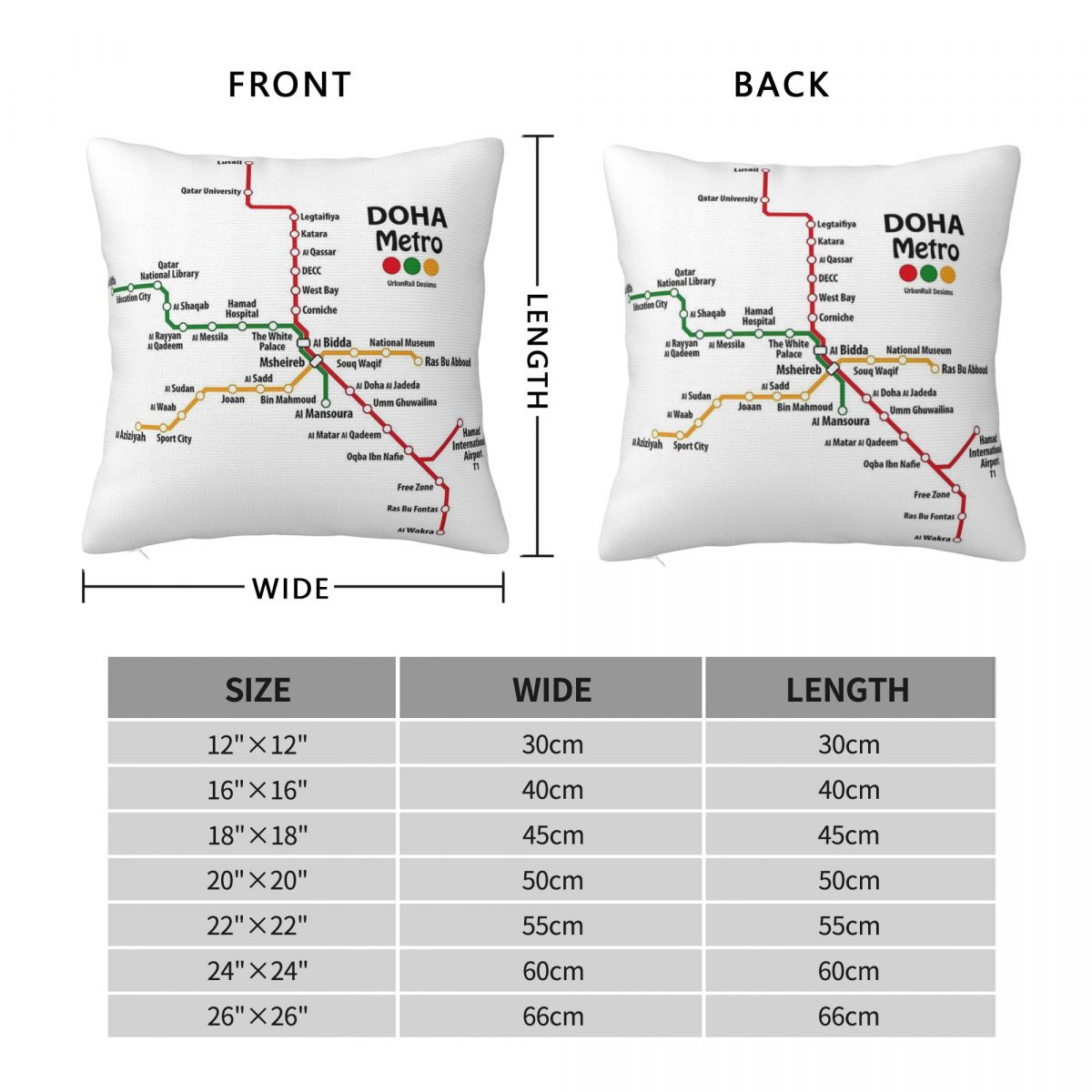 Qatar Doha Metro Map Square Pi - Home Decor Qatar reseña y precio
