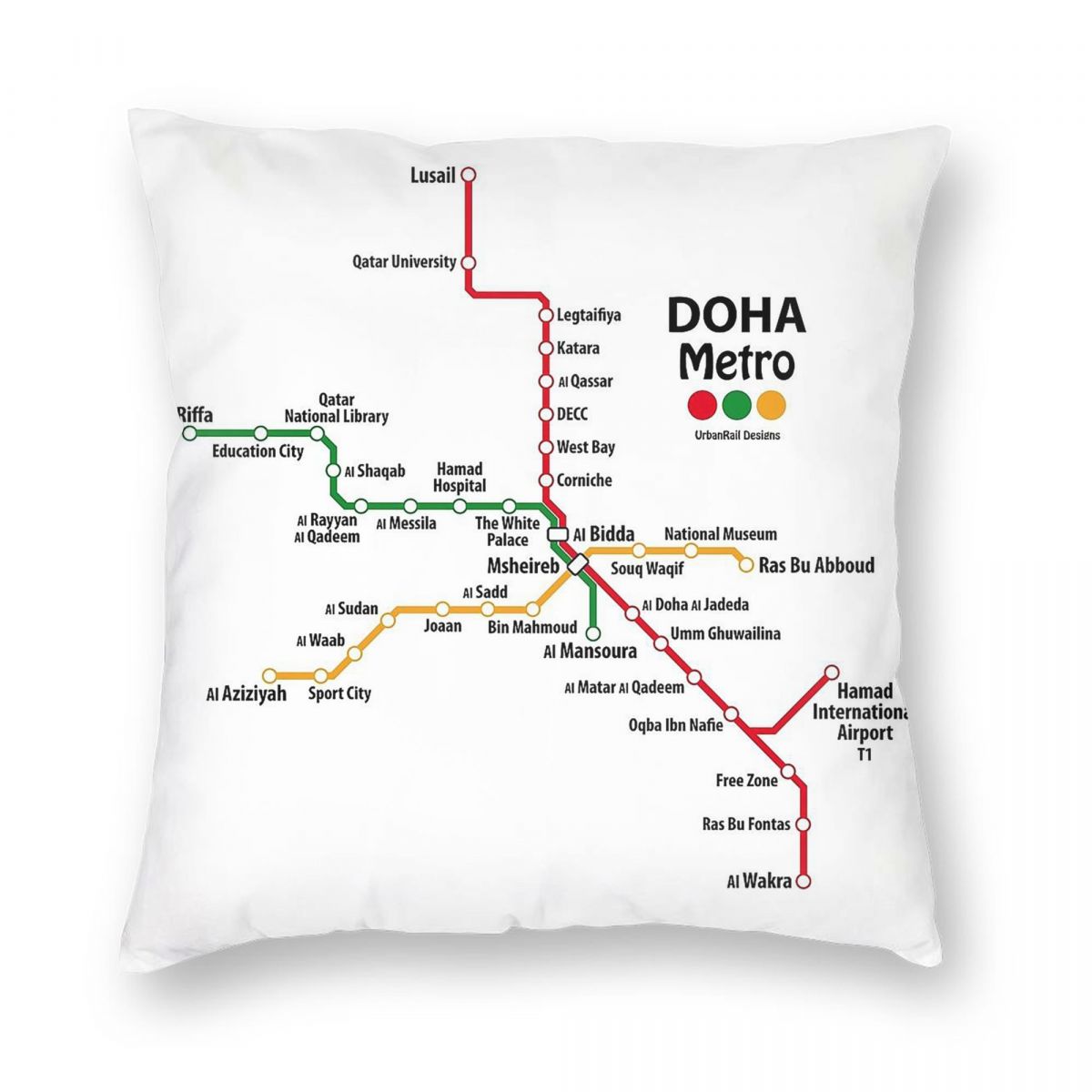Qatar Doha Metro Map Square Pi - Home Decor Qatar reseña y precio