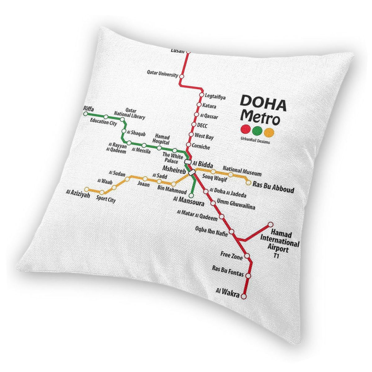 Qatar Doha Metro Map Square Pi - Home Decor Qatar reseña y precio