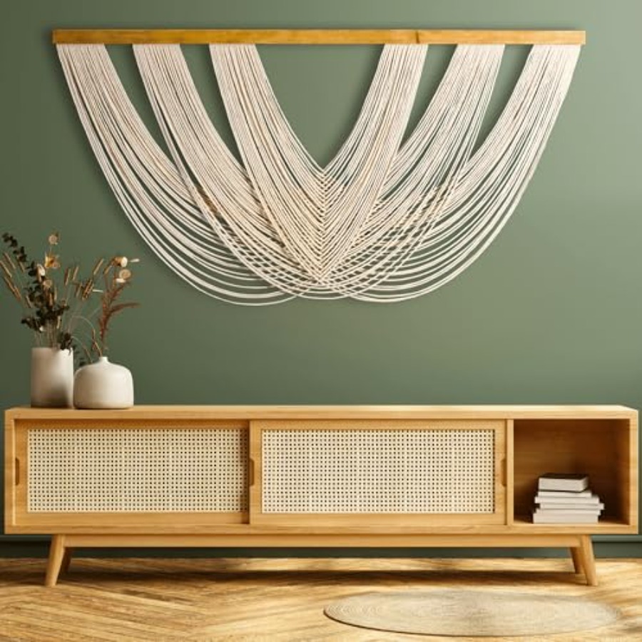 Extra Large Macrame Wall Hangi - Macrame Wall Hanging reseña y precio