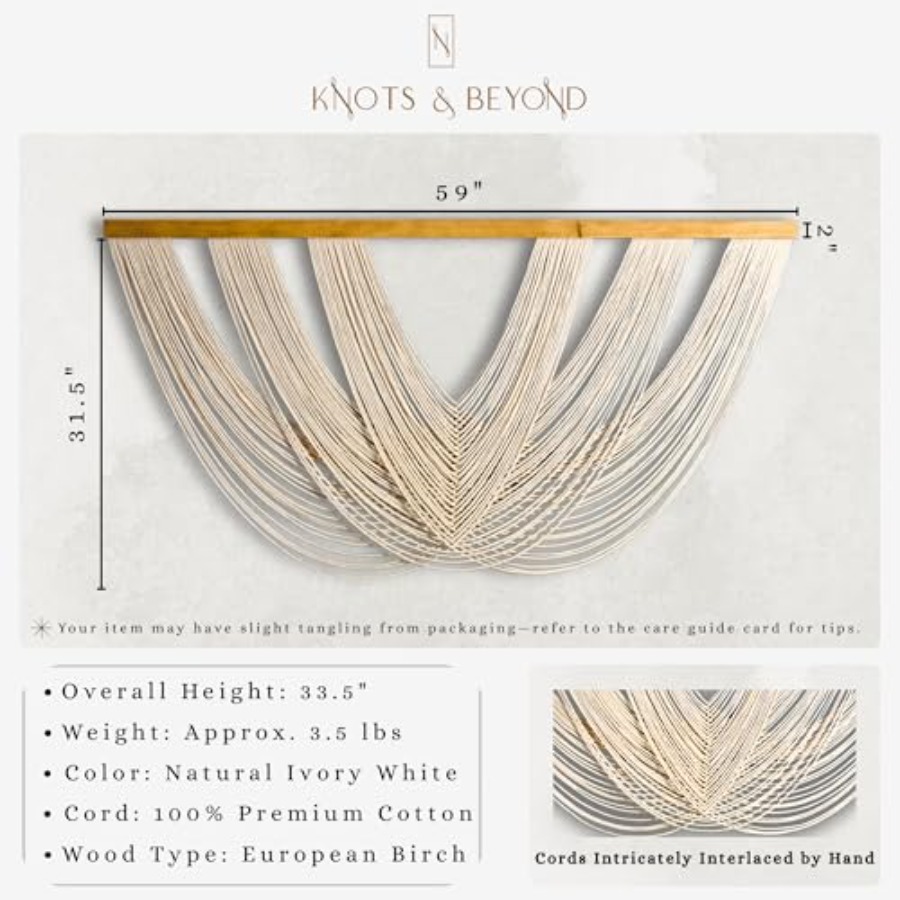 Extra Large Macrame Wall Hangi - Macrame Wall Hanging reseña y precio