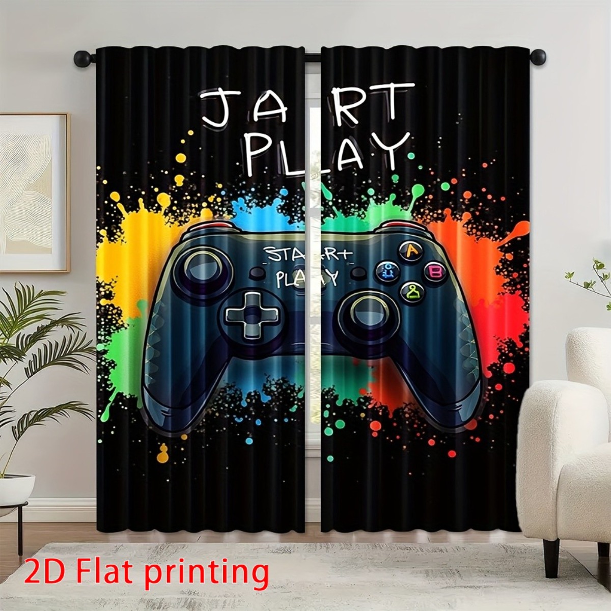 Gaming Curtain Gamer Video Gam - Home Decor Youtube Videos reseña y precio