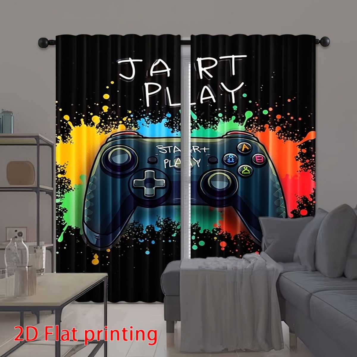 Gaming Curtain Gamer Video Gam - Home Decor Youtube Videos reseña y precio