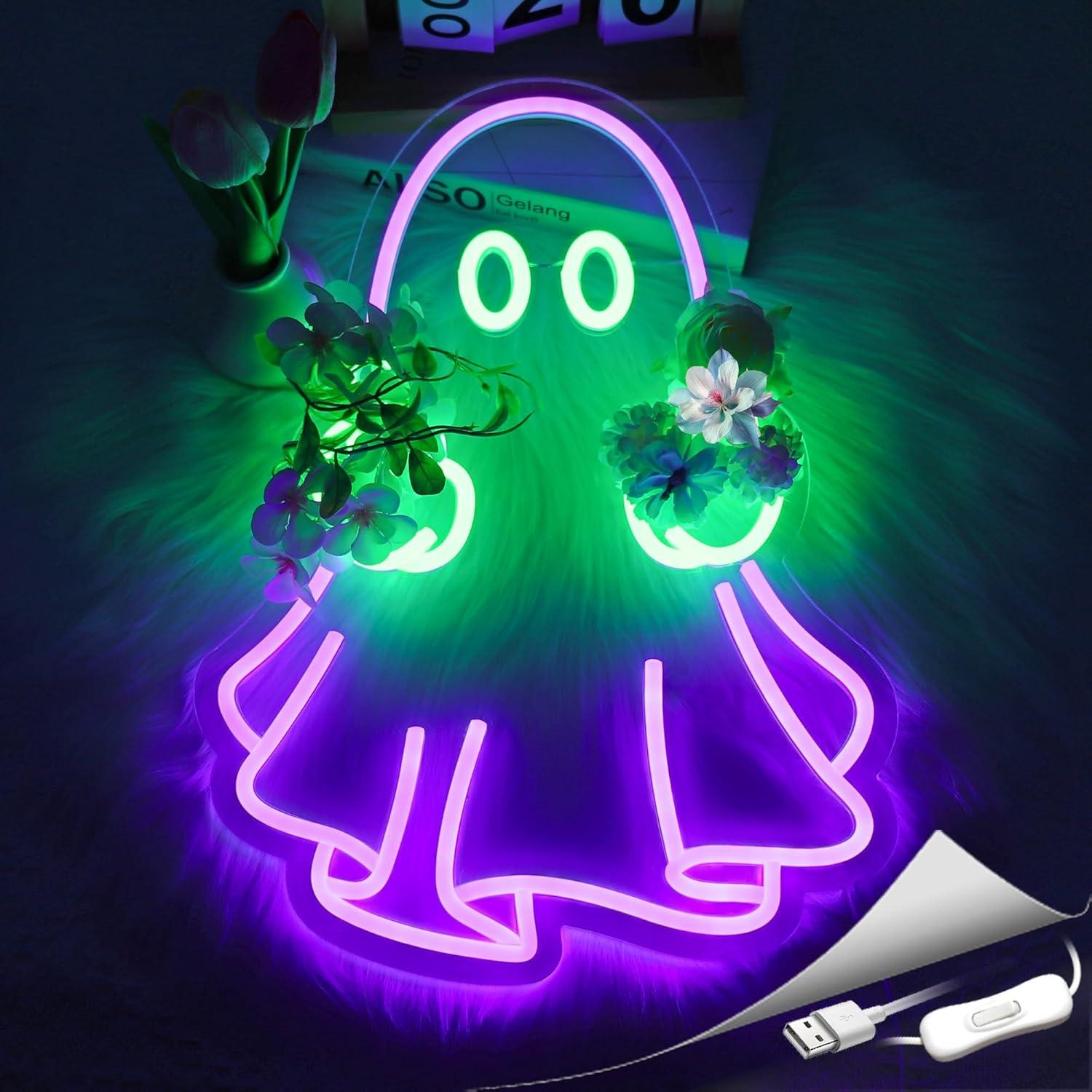 Ghost Neon Sign USB Powered LE - Home Decor Room reseña y precio