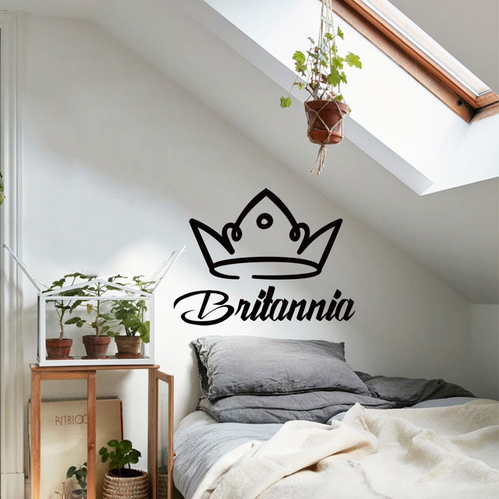 1PC Romantic Crown Customizabl - Home Decor Sticker reseña y precio