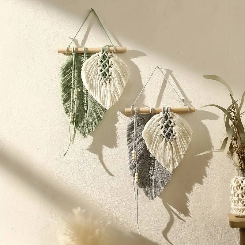 Handmade Macrame Leaf Wall Han - Macrame Wall Hanging reseña y precio