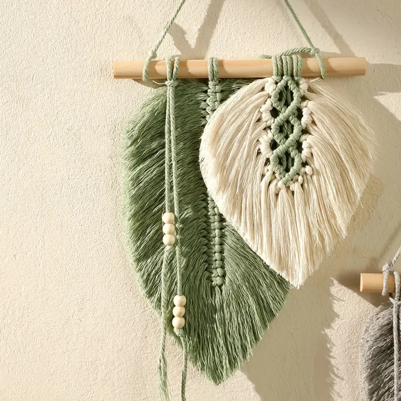 Handmade Macrame Leaf Wall Han - Macrame Wall Hanging reseña y precio
