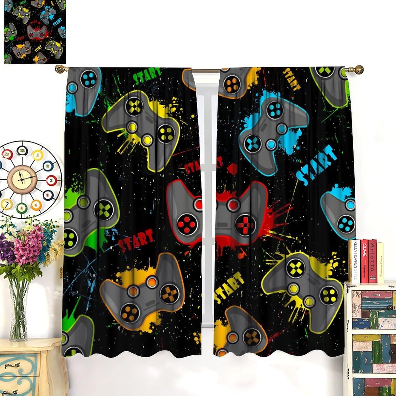 Kids Gaming Curtain for Bedroo - Home Decor Youtube Videos reseña y precio