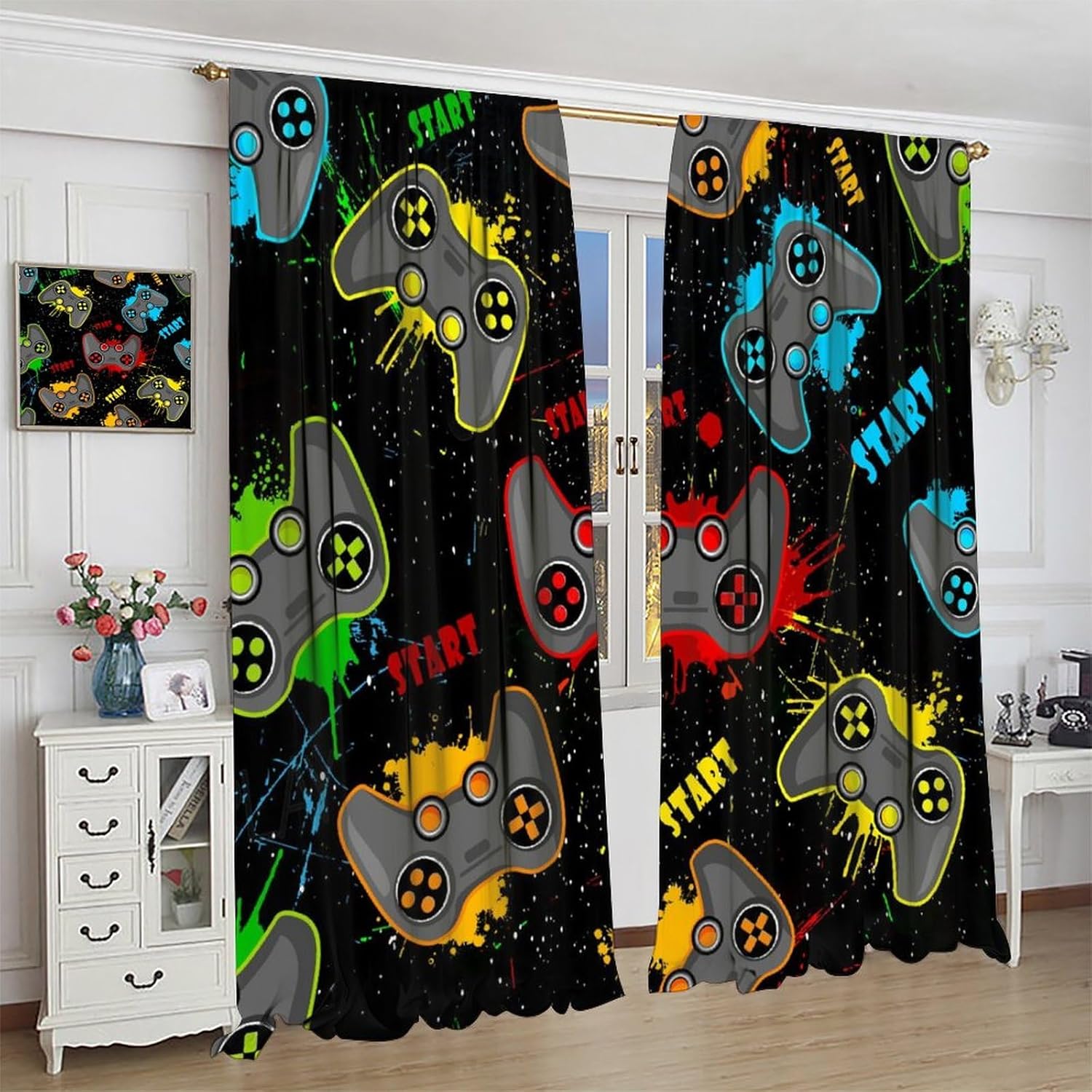Kids Gaming Curtain for Bedroo - Home Decor Youtube Videos reseña y precio