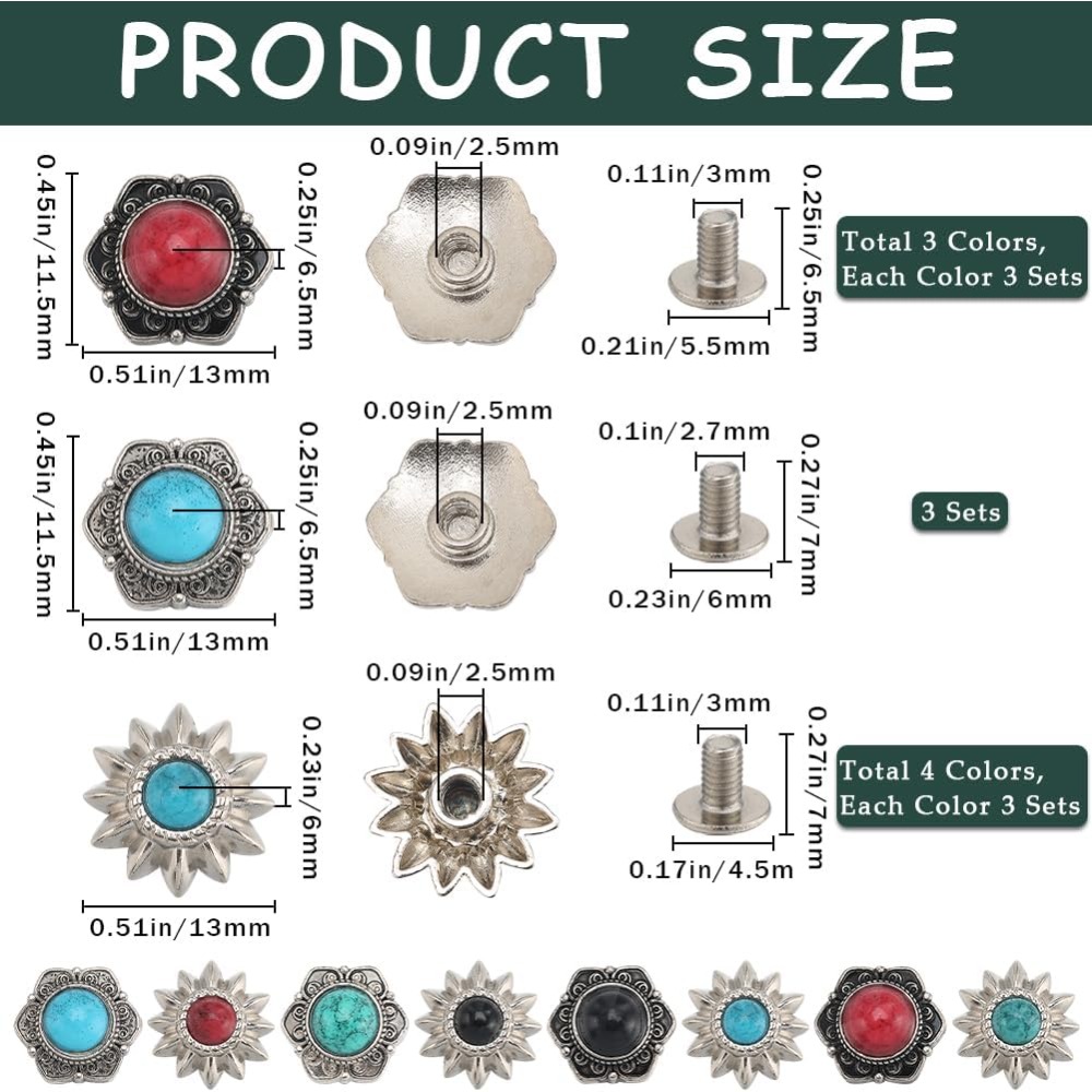 24 Sets 8 Styles Western Screw - Home Decor Flowers reseña y precio