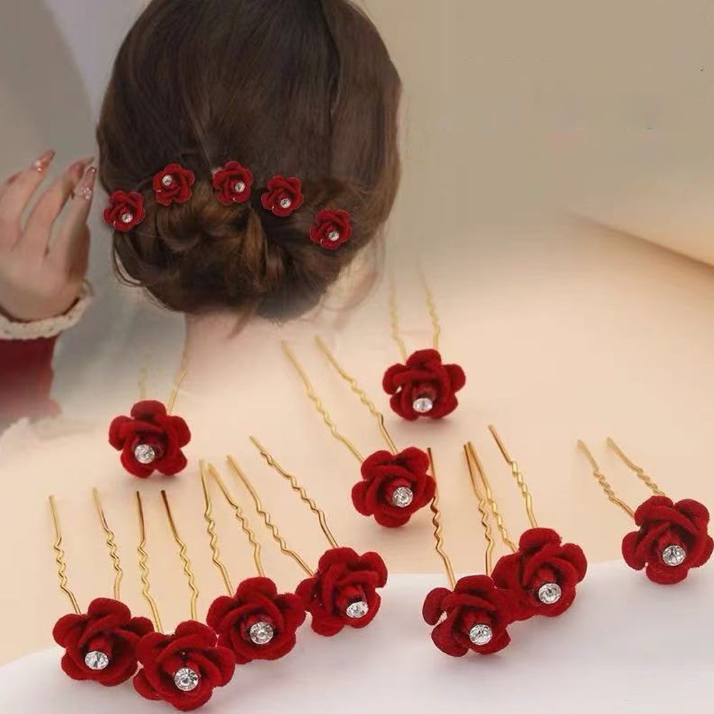 10Pcs Rose Hair Accessories We - Home Decor Flowers reseña y precio