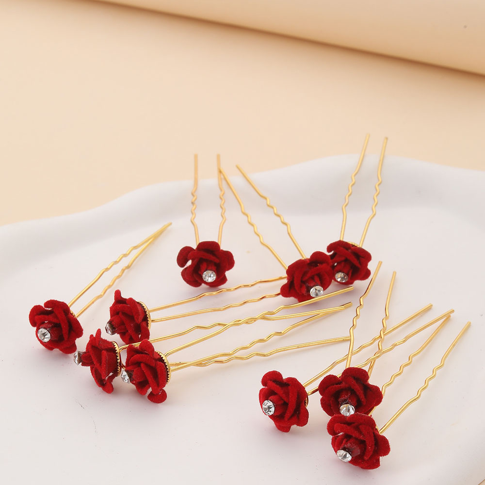 10Pcs Rose Hair Accessories We - Home Decor Flowers reseña y precio
