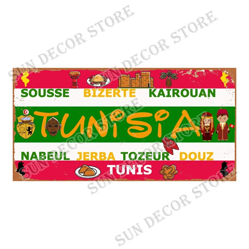 Qatar Tunisia Brazil Cuba Tin  - Home Decor Qatar reseña y precio