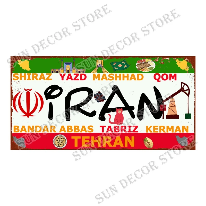 Qatar Tunisia Brazil Cuba Tin  - Home Decor Qatar reseña y precio