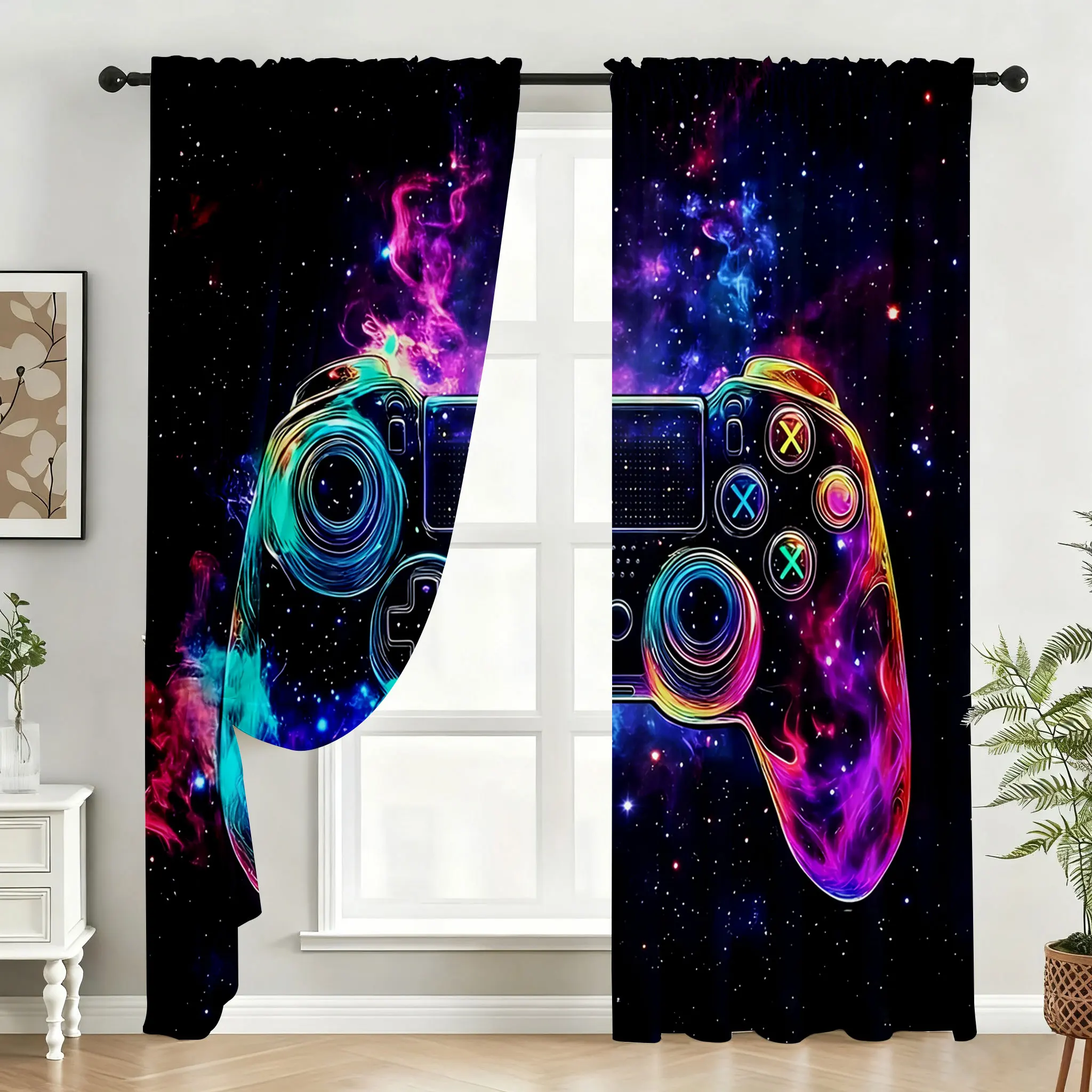 Gaming Controller Curtain Pair - Home Decor Youtube Videos reseña y precio