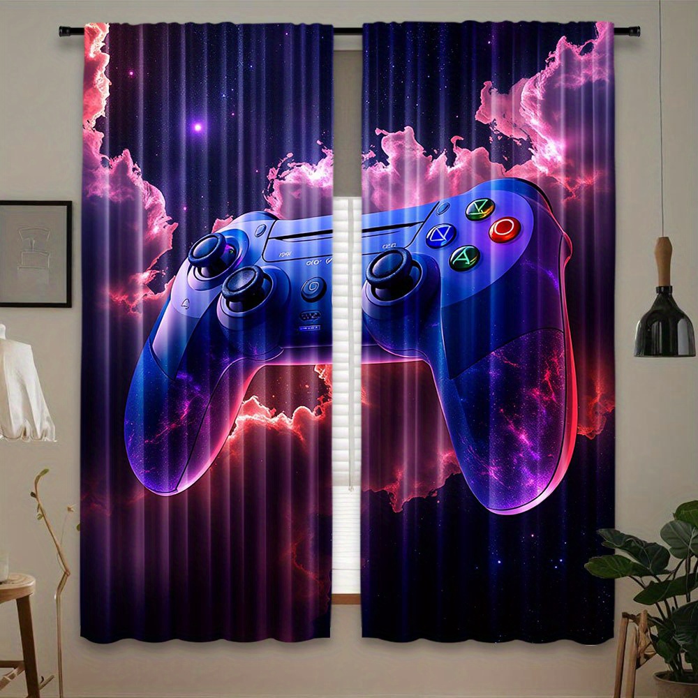 Cyberpunk Gaming Curtain Blue  - Home Decor Youtube Videos reseña y precio