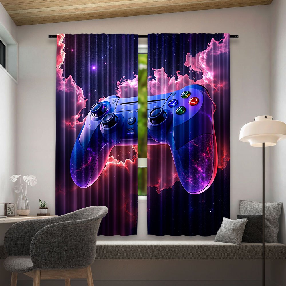 Cyberpunk Gaming Curtain Blue  - Home Decor Youtube Videos reseña y precio