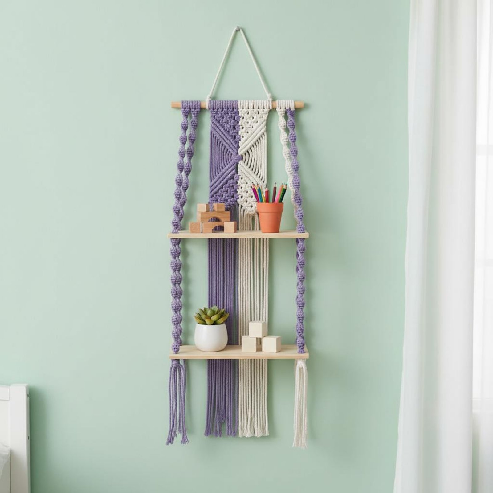 Boho Wall Hanging Shelf Handma - Macrame Wall Hanging reseña y precio