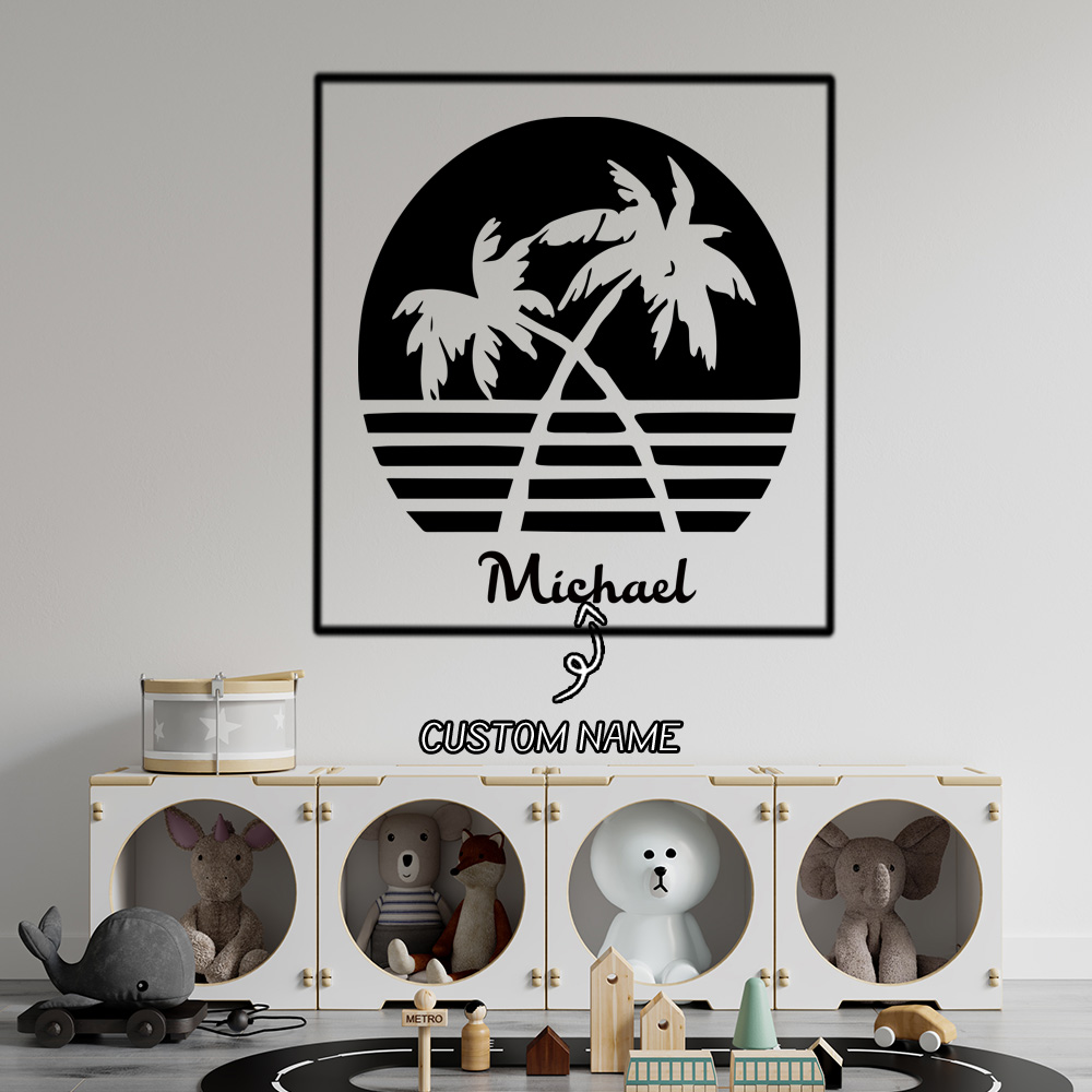 1PC Cute Sunset by the sea Per - Home Decor Sticker reseña y precio