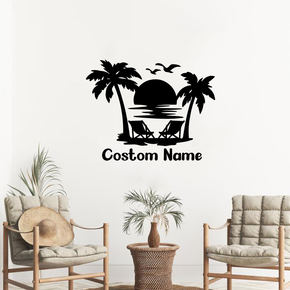 1PC NEW Beach Customizable Tex - Home Decor Sticker reseña y precio
