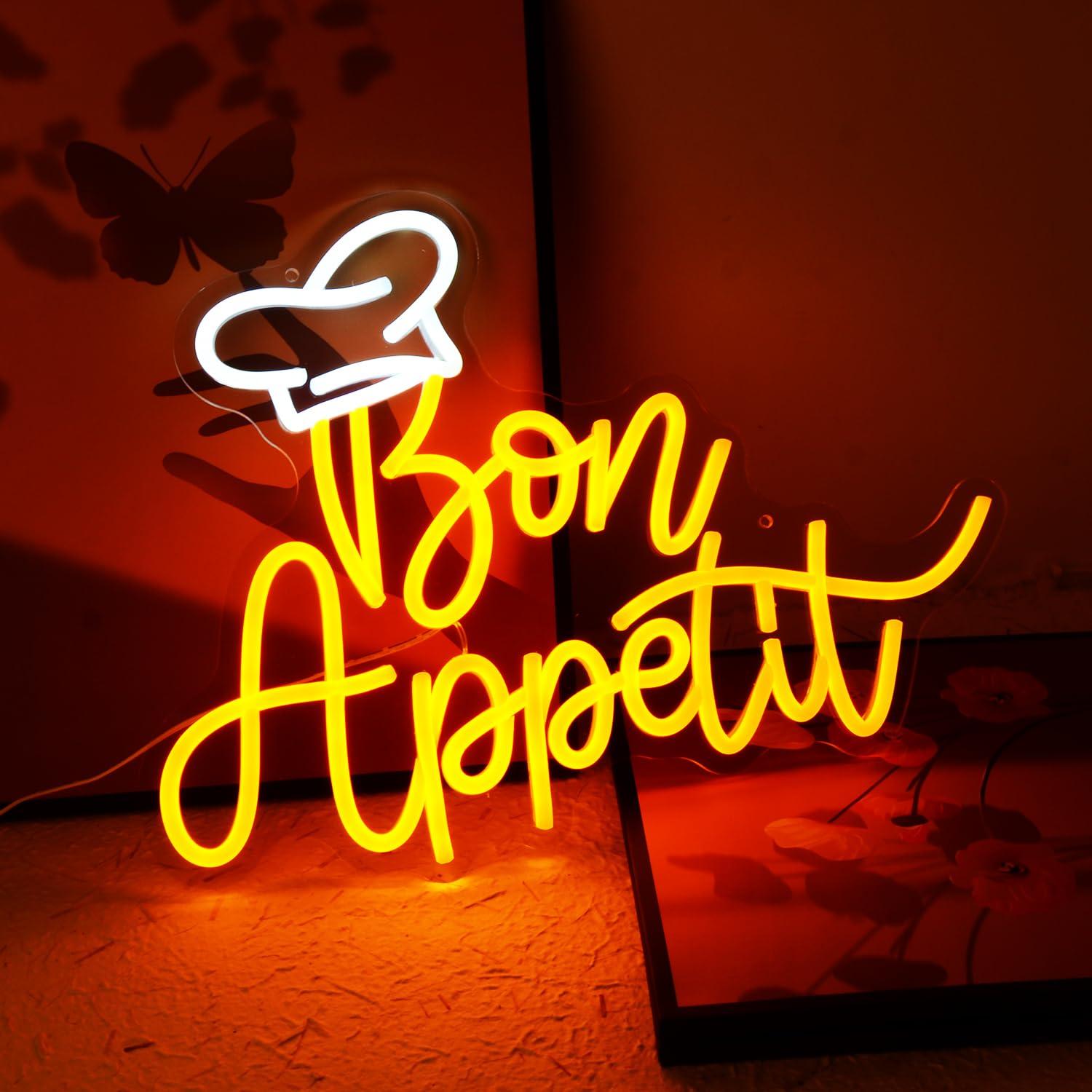 Bon Appetit Chef Hat Neon Sign - Home Decor Room reseña y precio