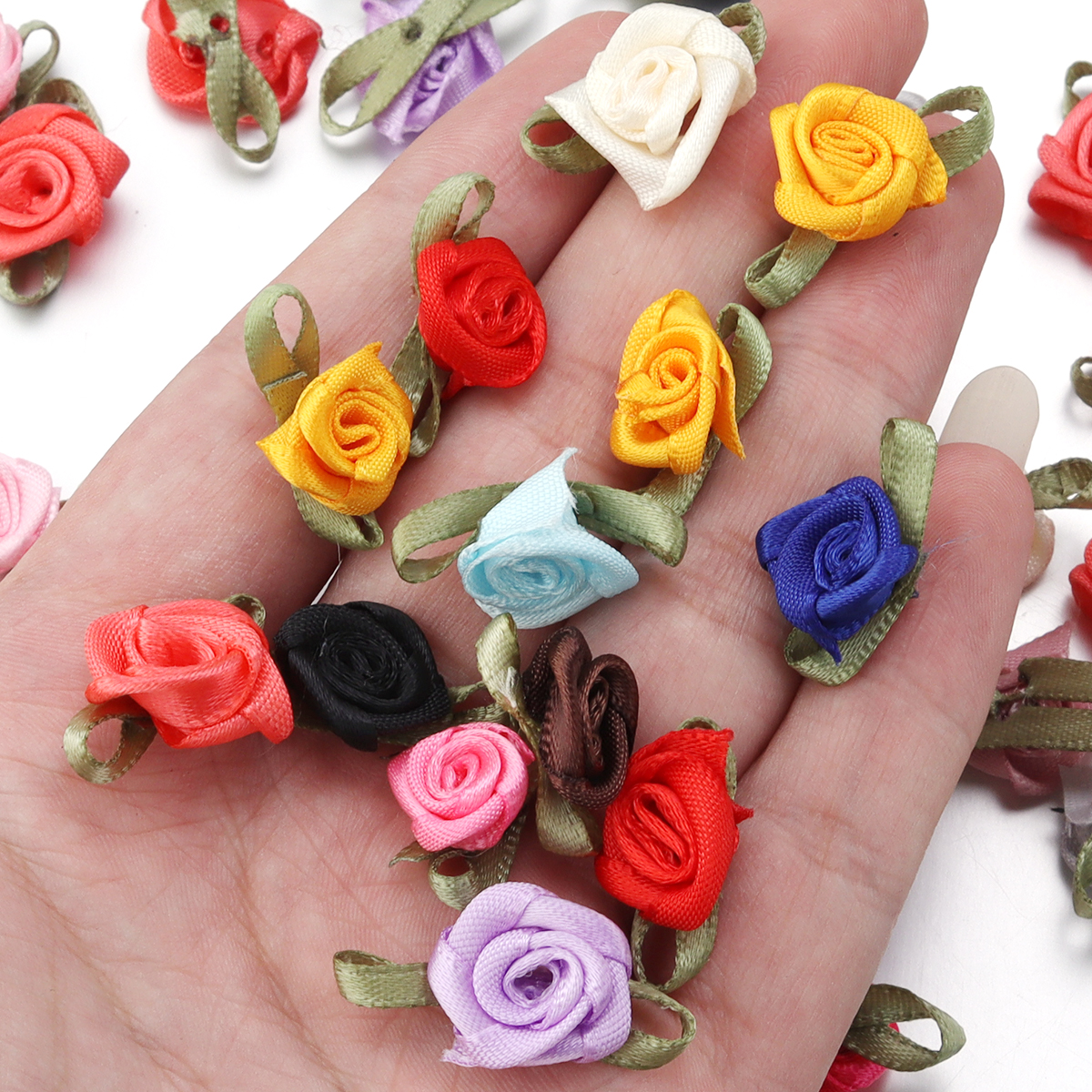 50Pcs 1.5x2.5cm 18 Colors For  - Home Decor Flowers reseña y precio