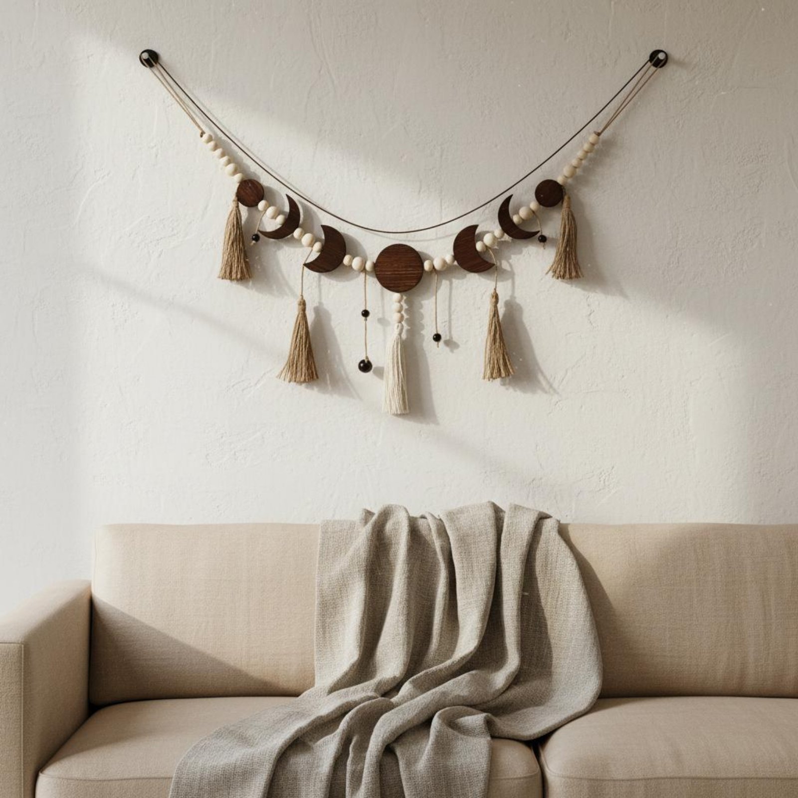 Macrame Moon Wall Hanging Hand - Macrame Wall Hanging reseña y precio