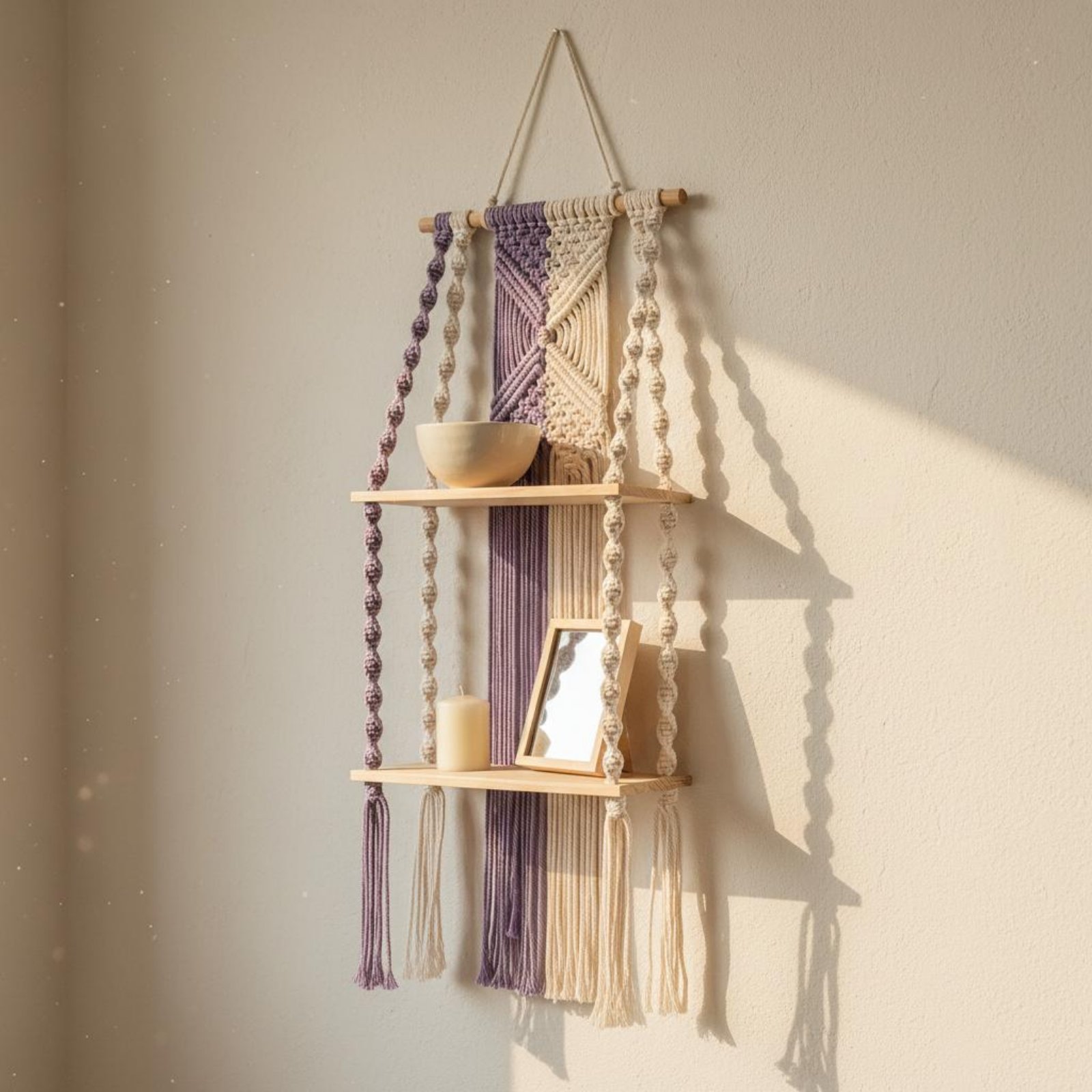 Boho Wall Hanging Shelf Handma - Macrame Wall Hanging reseña y precio