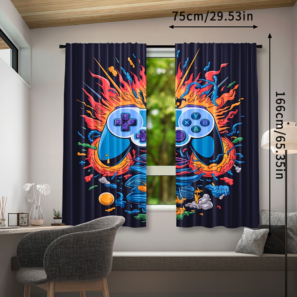 Gamer Pop Culture Curtain Wind - Home Decor Youtube Videos reseña y precio