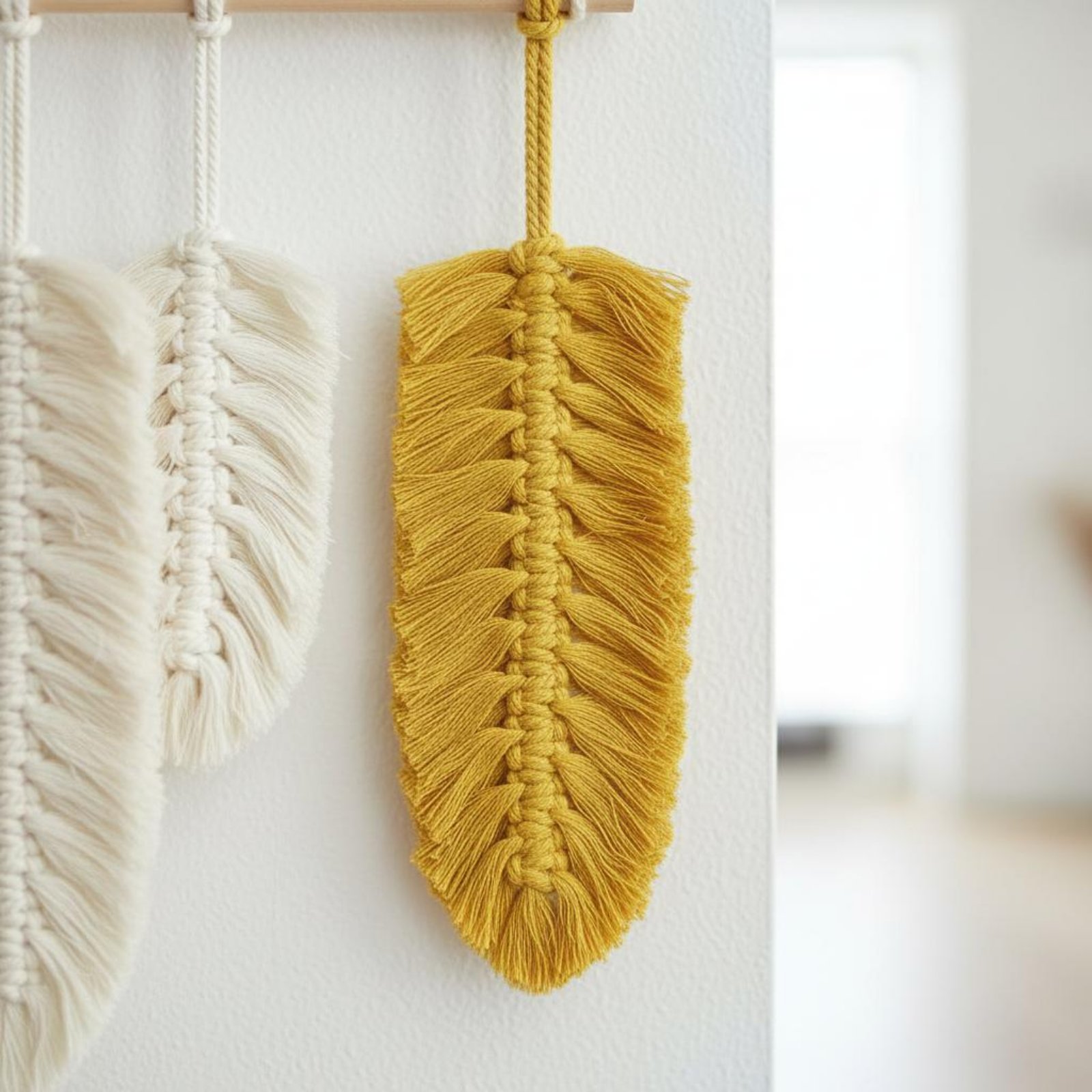 Macrame Feather Wall Hanging H - Macrame Wall Hanging reseña y precio