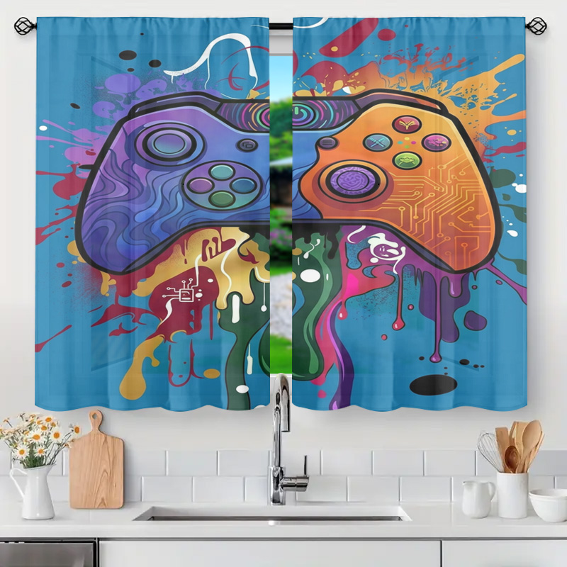 Retro Gaming Curtain Video Gam - Home Decor Youtube Videos reseña y precio