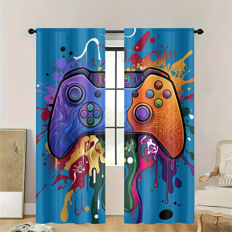Retro Gaming Curtain Video Gam - Home Decor Youtube Videos reseña y precio