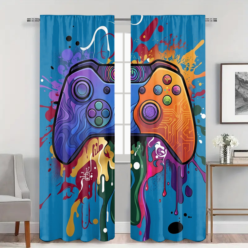 Retro Gaming Curtain Video Gam - Home Decor Youtube Videos reseña y precio